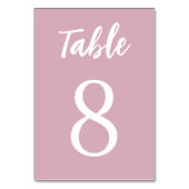 Moderne, einfache Minimalistische Dusty Rose White Tischnummer (Vorderseite)