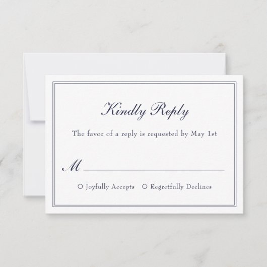 Moderne, einfache Minimalistische Elegant Wedding RSVP Karte (Vorderseite)