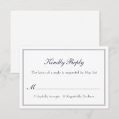 Moderne, einfache Minimalistische Elegant Wedding RSVP Karte (Vorne/Hinten)