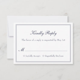Moderne, einfache Minimalistische Elegant Wedding RSVP Karte