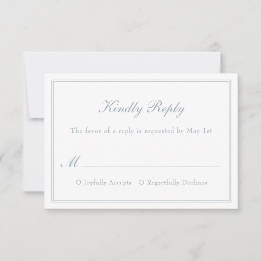 Moderne, einfache Minimalistische Elegant Wedding  RSVP Karte (Vorderseite)