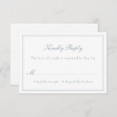 Moderne, einfache Minimalistische Elegant Wedding RSVP Karte (Vorne/Hinten)