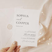 Moderne, einfache Minimalistische Foto Hochzeit Einladung