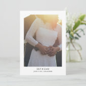 Moderne, einfache Minimalistische Foto-Hochzeit Save The Date (Stehend Vorderseite)