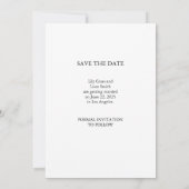 Moderne, einfache Minimalistische Foto-Hochzeit Save The Date (Rückseite)
