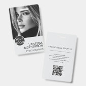 Moderne, einfache Minimalistische Foto-Sicherheit Ausweis (Vorder- & Rückseite)