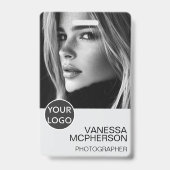 Moderne, einfache Minimalistische Foto-Sicherheit Ausweis (Vorderseite)