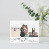 Moderne, einfache Minimalistische Hochzeit spart d Postkarte (Stehend Vorderseite)