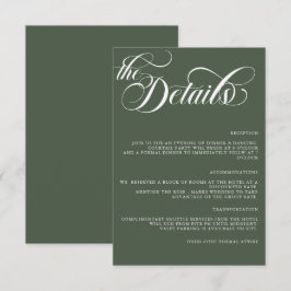 Moderne, einfache Minimalistische Hochzeitdetails Begleitkarte