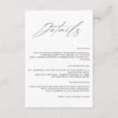 Moderne, einfache Minimalistische Hochzeitdetails Begleitkarte (Vorderseite)