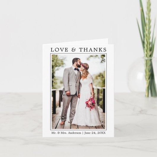 Moderne, einfache Minimalistische Hochzeitsstiftun Dankeskarte (Vorderseite)