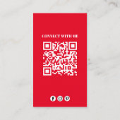 Moderne, einfache Minimalistische QR-Code Social M Visitenkarte (Rückseite)