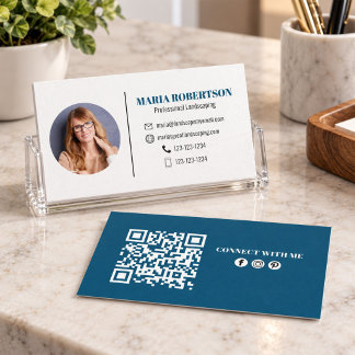 Moderne einfache minimalistische QR-Code Social Me Visitenkarte