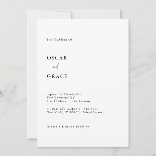 Moderne, einfache Minimalistische QR Code UAWG Wed Einladung (Vorderseite)