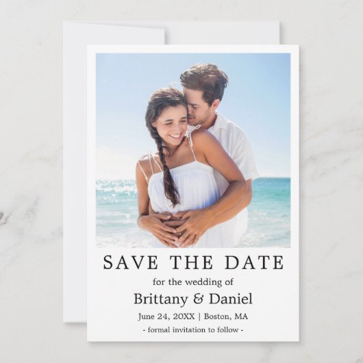Moderne, einfache Minimalistische Save the Date Fo (Vorderseite)