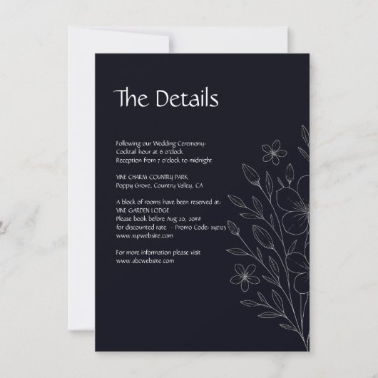 Moderne, einfache, minimalistische schwarz-weiße B Save The Date (Vorderseite)