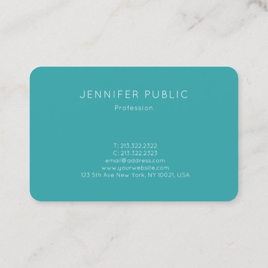 Moderne, einfache Minimalistische Trend-Farbvorlag Visitenkarte (Rückseite)