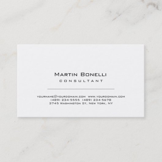 Moderne, einfache Minimalistische Unternehmenskart Visitenkarte (Vorderseite)