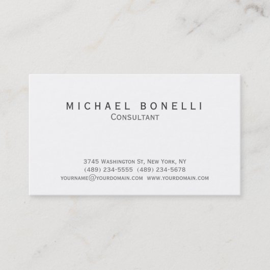 Moderne, einfache Minimalistische Unternehmenskart Visitenkarte (Vorderseite)