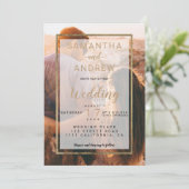 Moderne, einfache Mono-Foto-Hochzeit Einladung (Stehend Vorderseite)