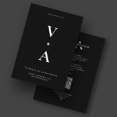 Moderne einfache Monogram Black Wedding Save The Date