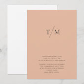 Moderne, einfache Monogram Blush Mix & Match Weddi Einladung (Vorne/Hinten)