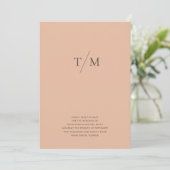 Moderne, einfache Monogram Blush Mix & Match Weddi Save The Date (Stehend Vorderseite)
