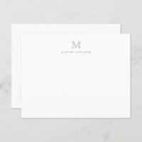 Moderne, einfache Monogram Light Silver Grau Note
