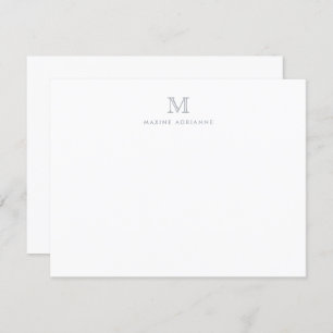Moderne, einfache Monogram Light Silver Grau Note  Einladung