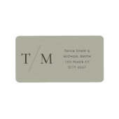 Moderne einfache Monogram Sage Mix & Match Wedding Adressaufkleber (Vorne)