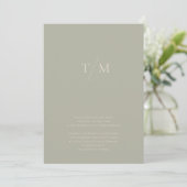 Moderne einfache Monogram Sage Mix & Match Wedding Einladung (Stehend Vorderseite)
