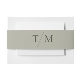 Moderne einfache Monogram Sage Mix & Match Wedding Einladungsbanderole