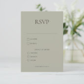 Moderne einfache Monogram Sage Mix & Match Wedding RSVP Karte (Stehend Vorderseite)