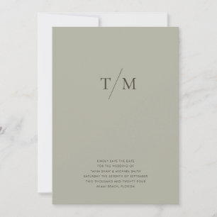 Moderne einfache Monogram Sage Mix & Match Wedding Save The Date