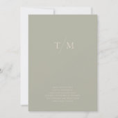 Moderne einfache Monogram Sage Sand Mix & Match Save The Date (Vorderseite)