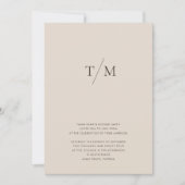 Moderne einfache Monogram Sand Mix & Match Wedding Einladung (Vorderseite)