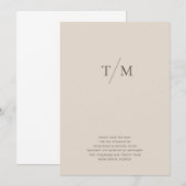 Moderne einfache Monogram Sand Mix & Match Wedding Save The Date (Vorne/Hinten)