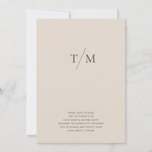 Moderne einfache Monogram Sand Mix & Match Wedding Save The Date