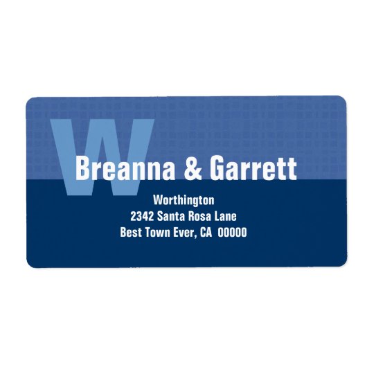 Moderne einfache Monogram Style Hues of Blue 03 (Vorne)