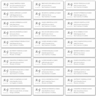 Moderne einfache Monogram Wedding Guest Address Aufkleber