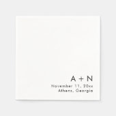 Moderne einfache Monogram Wedding Napkins Serviette (Vorderseite)