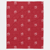 moderne, einfache monogramm elegante Rot Fleecedecke (Vorderseite)