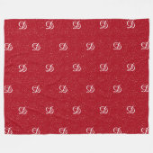moderne, einfache monogramm elegante Rot Fleecedecke (Vorderseite (Horizontal))