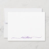 Moderne einfache Monogramm Eleganter Skriptname Mitteilungskarte (Vorderseite)