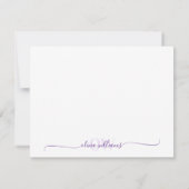 Moderne einfache Monogramm Eleganter Skriptname Mitteilungskarte (Rückseite)