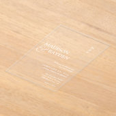 Moderne einfache Monogramm-Hochzeit Acryleinladungen (Ablage )