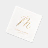 Moderne einfache Monogramm-Hochzeit Servietten Mit Folie (Links)