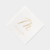 Moderne einfache Monogramm-Hochzeit Servietten Mit Folie (Rechts)