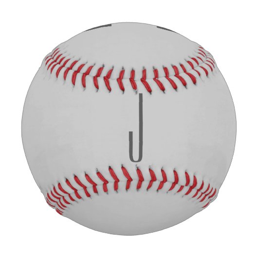 Moderne einfache Monogramm-Initialen Schwarz Grau Baseball (Rückseite)