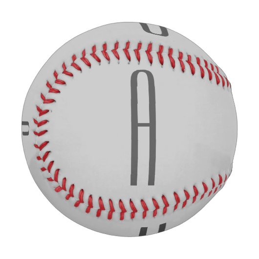 Moderne einfache Monogramm-Initialen Schwarz Grau Baseball (Vorderseite Links)